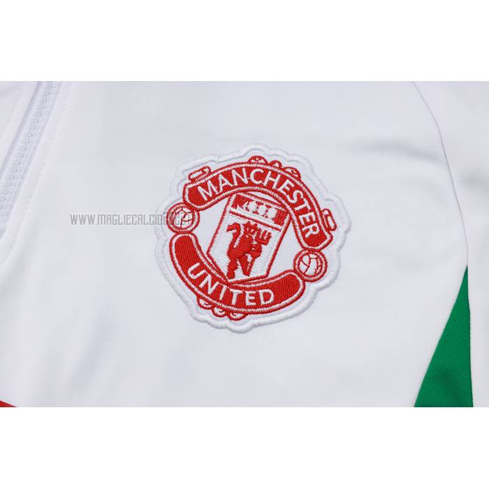 Tuta da Track de Felpa del Manchester United Bambino 2023-2024 Blanco
